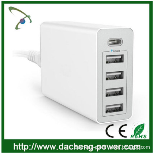 5 port usb charger usb type c charger 5V 8A with smart IC